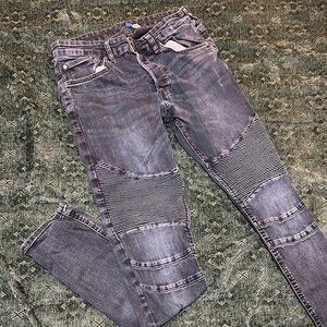 Stylish Biker Jeans - Gray